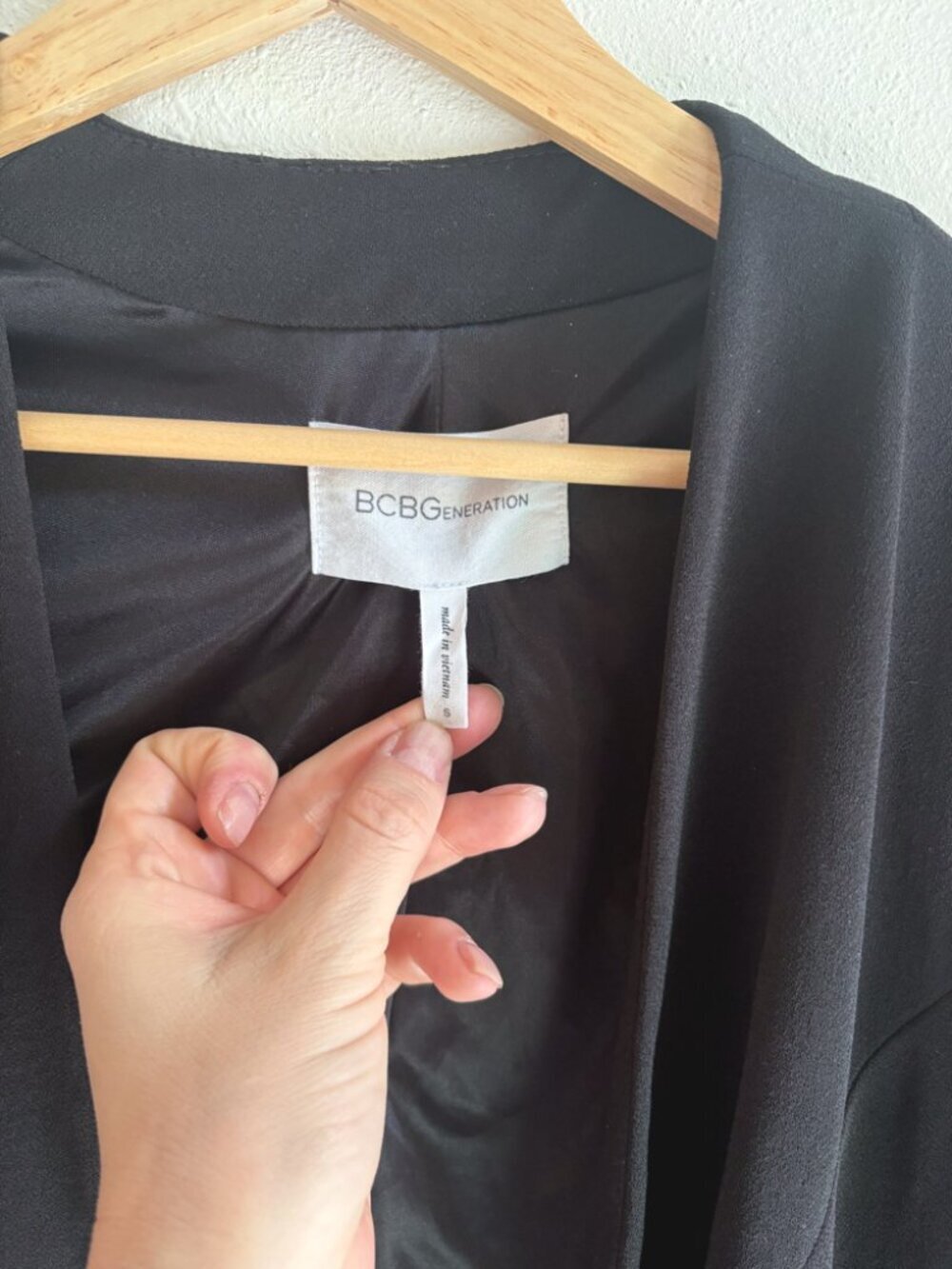 BCBGeneration Black Open Front Blazer Small Draped Waterfall Lightweight Jacket - Picture 4 of 6